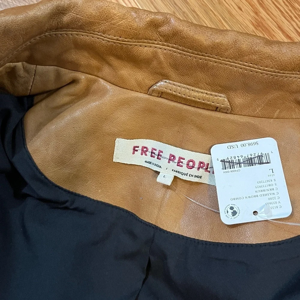 Free People Indie Rider Bomber Jacket Size Large NWT - Picture 12 of 15